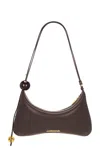 Jacquemus Womens Le Bisou Perle Leather Shoulder Bag Medium Brown In Brown