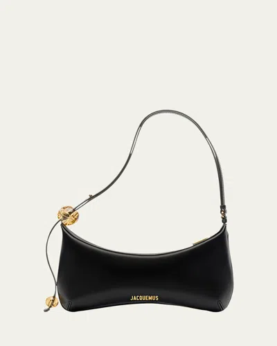 JACQUEMUS LE GRAND BISOU PERLE LEATHER SHOULDER BAG
