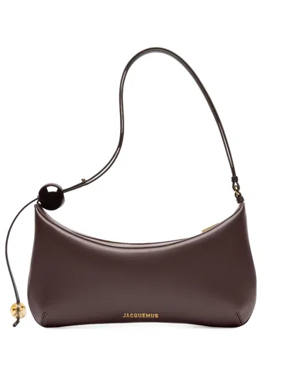 Jacquemus Le Grand Bisou Perle Leather Shoulder Bag In Brown