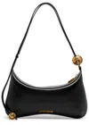 Jacquemus Le Grand Bisou Perle Leather Shoulder Bag In Black