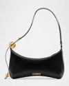 Jacquemus Le Grand Bisou Perle Leather Shoulder Bag In Black