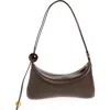 Jacquemus Womens Le Bisou Perle Leather Shoulder Bag Medium Brown In Brown