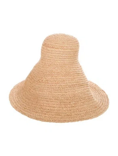 Pre-owned Jacquemus Le Grand Chapeau Valensole Raffia Sun Hat In Neutral