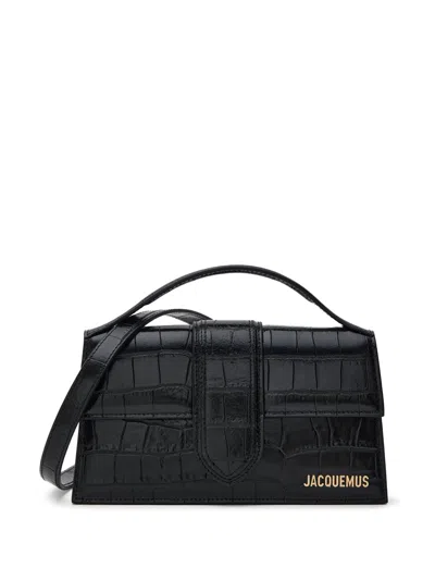 Jacquemus Le Grand Child Shoulder Bag In Black Cock Print