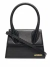 Jacquemus Le Chiquito Moyen Leather Top Handle Bag In Black