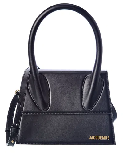 Jacquemus Le Grand Chiquito Leather Shoulder Bag In Black