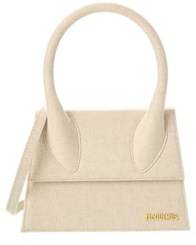 Jacquemus Le Grand Chiquito Leather Shoulder Bag In Beige