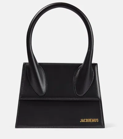 Jacquemus Le Grand Chiquito Leather Tote Bag In Black