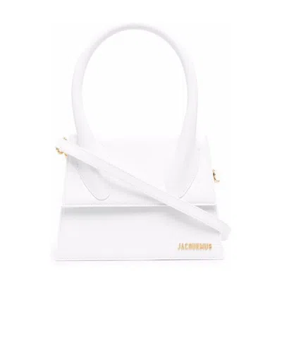 Jacquemus Le Grand Chiquito Leather Tote Bag In White