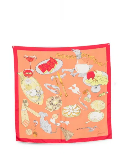 Jacquemus Le Grand Foulard Cocktail-print Silk Scarf In Multi