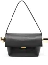 Jacquemus Le Rond Carre Leather Shoulder Bag In Black
