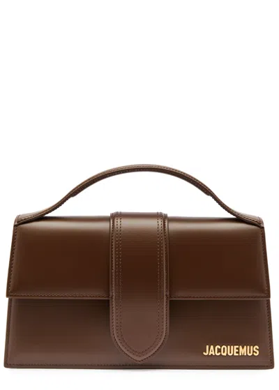 Jacquemus Le Grande Bambino Leather Top Handle Bag In Brown