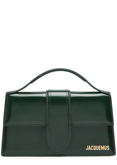 Jacquemus Le Grande Bambino Leather Top Handle Bag In Dark Green