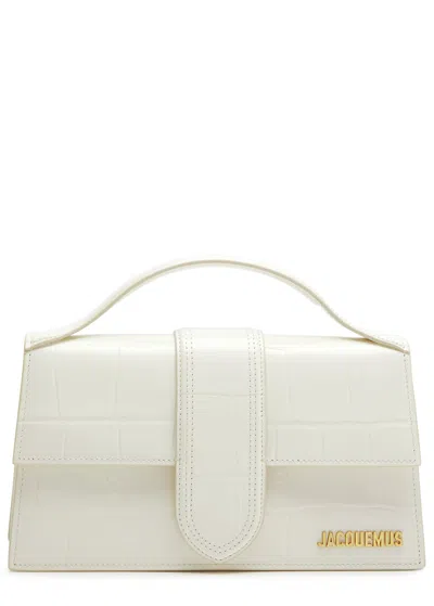 Jacquemus Le Grande Bambino Leather Top Handle Bag In Ivory