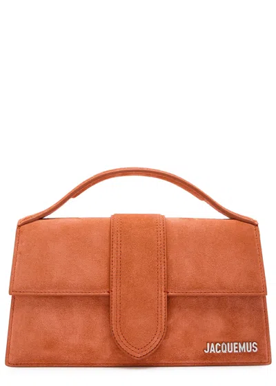 Jacquemus Le Grande Bambino Suede Top Handle Bag In Brown