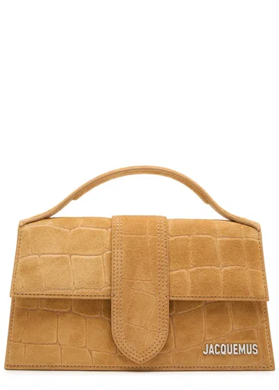 Jacquemus Le Grande Bambino Suede Top Handle Bag In Brown