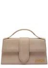 Jacquemus Le Grande Bambino Suede Top Handle Bag In Neutral