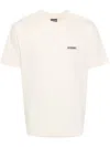 Jacquemus Relaxed Fit White T-shirt With Subtle Logo Patch In White