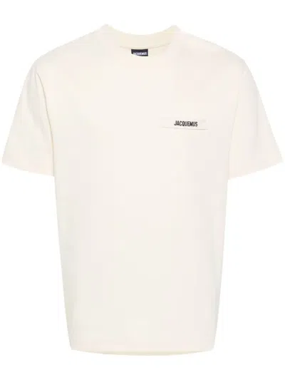 Jacquemus Le T-shirt Gros Grain Cotton T-shirt In Neutral