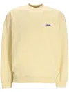 Jacquemus Gros Grain Logo-embroidered Hoodie In Yellow