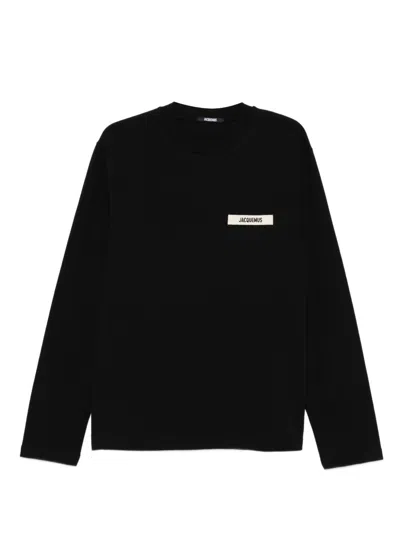 Jacquemus Le Gros Grain T-shirt L/s In Black