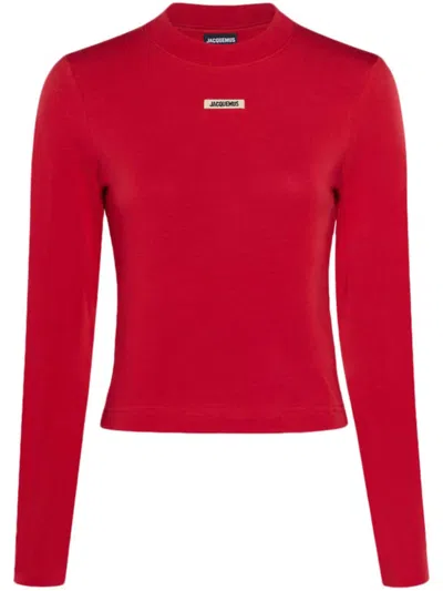 Jacquemus Le Gros Grain T-shirt In 480 Dark Red