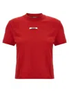 Jacquemus Short Sleeve Cotton T-shirt In Red
