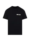 Jacquemus Minimalist Black Short-sleeve Cotton T-shirt With Patch Detail In Black