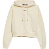Jacquemus Cotton Hoodie With Drawstring Hood And Ribbed Details In Light Beige