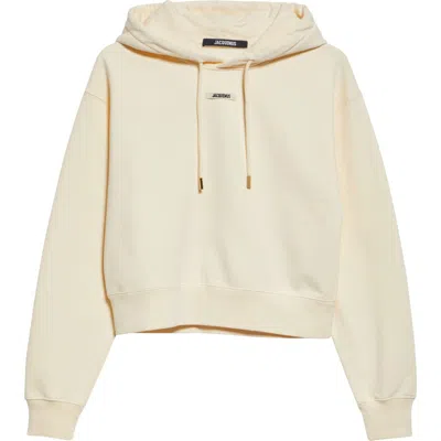 JACQUEMUS JACQUEMUS LE GROSGRAIN LOGO COTTON FLEECE CROP HOODIE