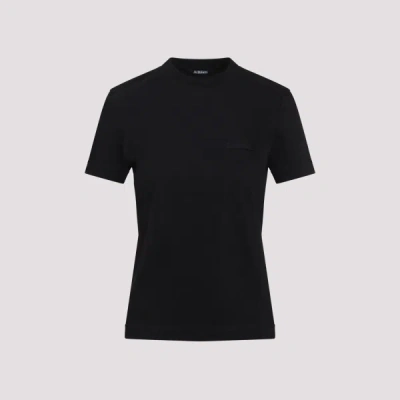 Jacquemus Womens Black Le T-shirt Grosgrain-logo Cotton-jersey T-shirt
