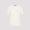 Jacquemus Womens Light Beige 2 Le T-shirt Grosgrain-logo Cotton-jersey T-shirt In White