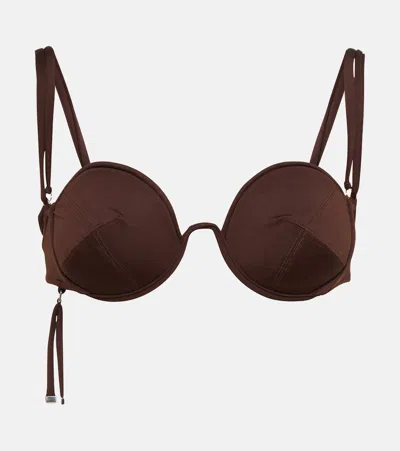 Jacquemus Brown Le Raphia 'le Haut De Maillot Aouro' Bikini Top