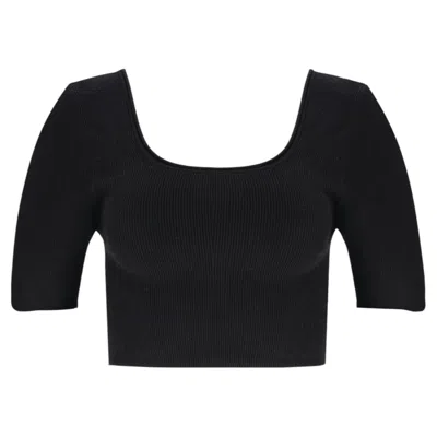 Pre-owned Jacquemus 'le Haut Arancia' Knit Crop Top In Black