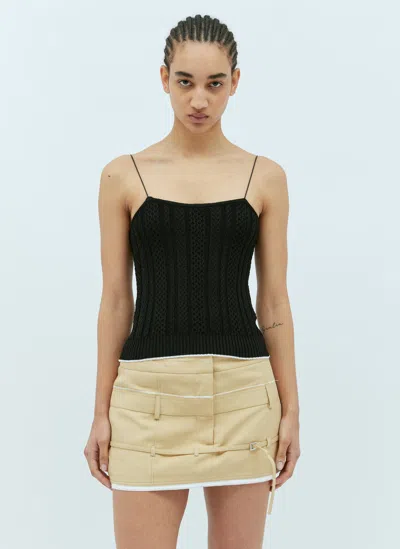 Jacquemus Women's Le Haut Bela Cable-knit Tank In Black