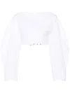 Jacquemus Le Haut Casaco Cutout Crop Cotton Poplin Shirt In White