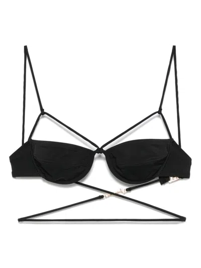 Jacquemus Le Haut De Maillot Signature Bikini Top In Black