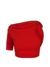Jacquemus Le Haut Drapeado In Red