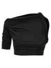 Jacquemus Drapeado Crop-top In Black