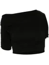 Jacquemus Drapeado Crop-top In Black