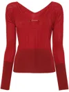 Jacquemus Le Haut Pralu Knit Logo Chain Top In Red