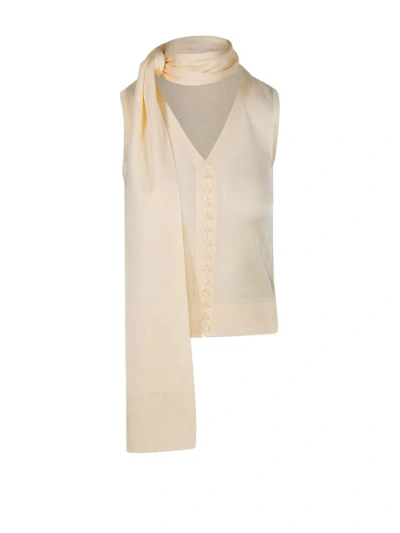 Jacquemus Le Haut Maestra Scarf Top In Light Yellow