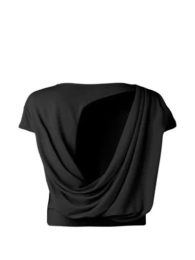 Jacquemus Le Haut Mistral Draped-back T-shirt In Black