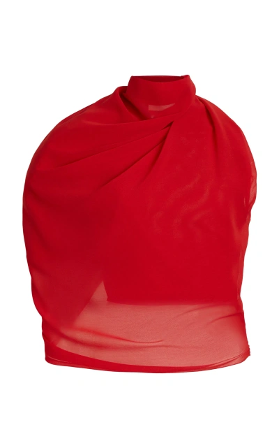 Jacquemus Asymmetric One-shoulder Top In Red