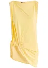 Jacquemus Draped Sleeveless Asymmetric Lightweight Top In Yellow