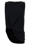 Jacquemus Le Haut Peplo Black Top With Square Neck And Cut-out On The Side In Viscose Blend Woman