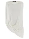 Jacquemus Le Haut Peplo White Top With Square Neck And Cut-out On The Side In Viscose Blend Woman In White