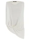 Jacquemus Square Neck Top Asymmetric Hem In White