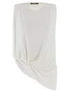 Jacquemus Le Haut Peplo White Top With Square Neck And Cut-out On The Side In Viscose Blend Woman In White