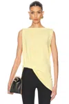 Jacquemus Draped Sleeveless Asymmetric Lightweight Top In Yellow